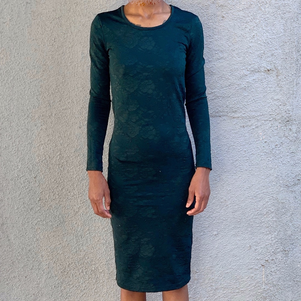 ASOS Green Jacquard Midi Dress